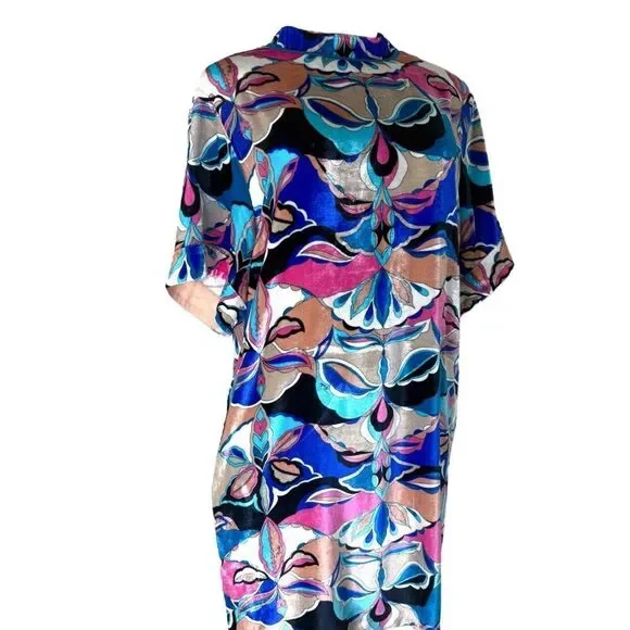 EMILIO PUCCI Multicolored Abstract Print Short Sleeve Shift Mini Dress S… - Picture 5 of 12